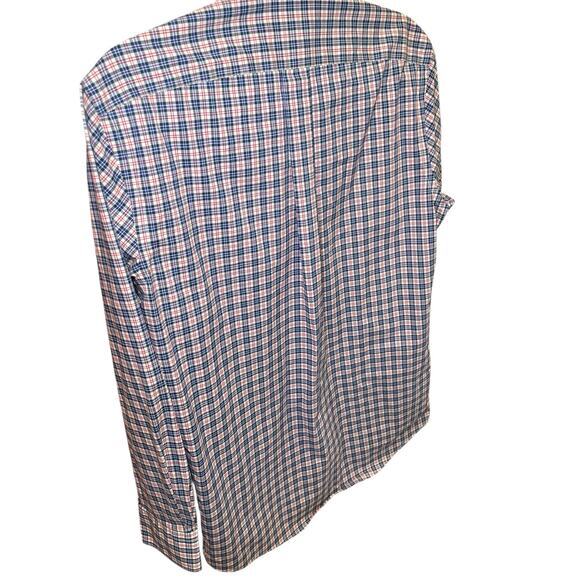Ralph Lauren Men 32/33 Button Down Plaid Slim Fit Stretch Non Iron Blue & Red - Picture 6 of 9